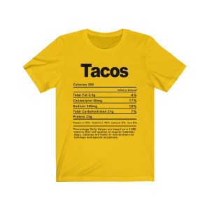 Tacos Nutrition Facts T-SHIRT | Holiday T-Shirt | Unisex – Men & Women’s Tee - Image 1