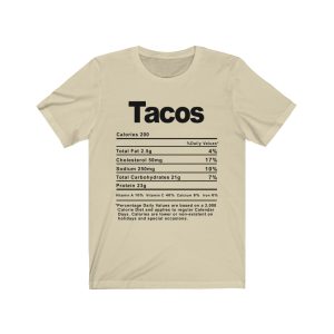 Tacos Nutrition Facts T-SHIRT | Holiday T-Shirt | Unisex – Men & Women’s Tee - Image 5