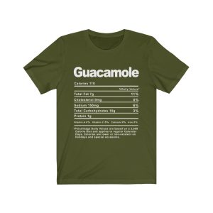 Guacamole Nutrition Facts T-SHIRT | Holiday T-Shirt | Unisex – Men & Women’s Tee - Image 6